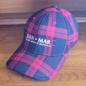 Red & Black Plaid Embroidered Flexfit Hat